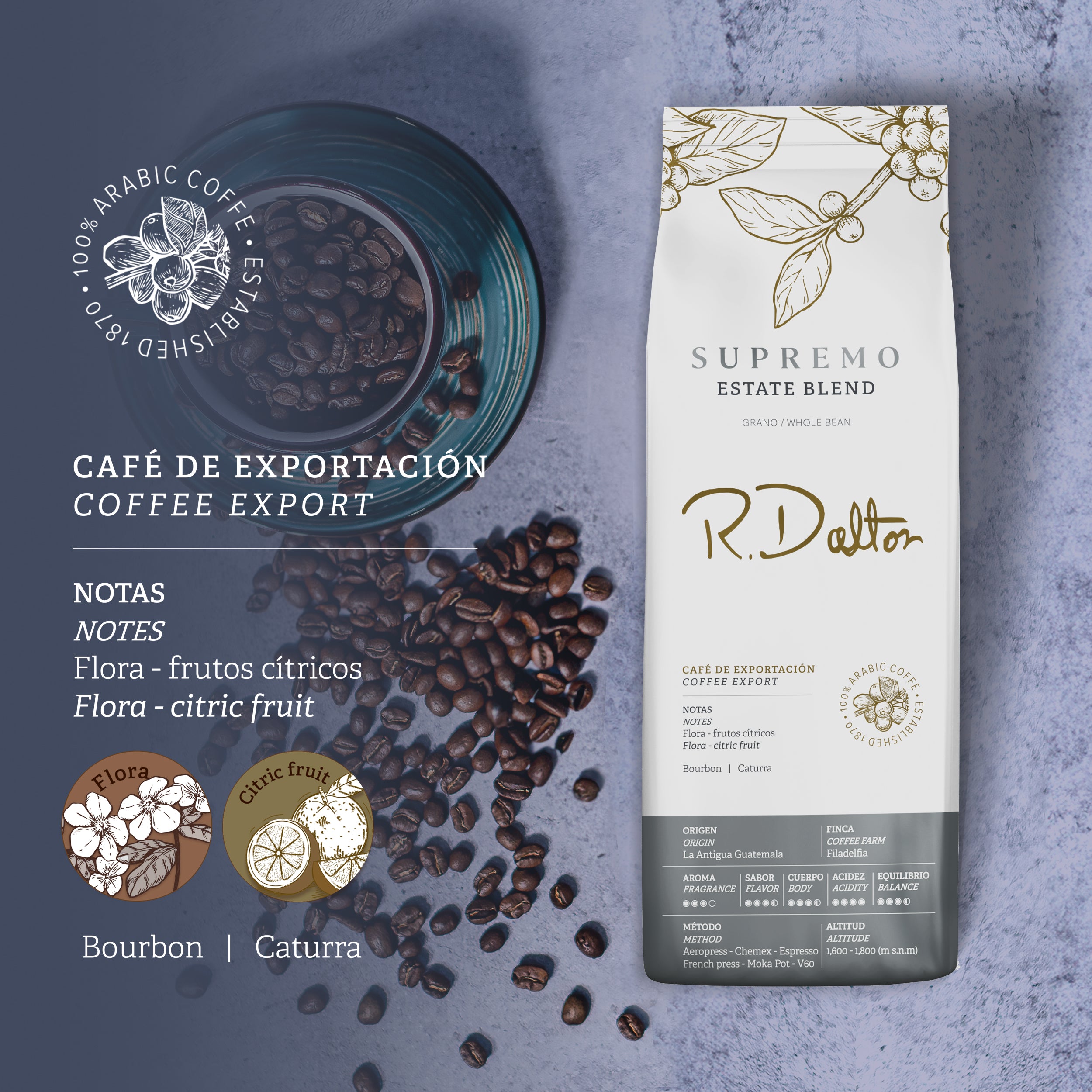 1.1) R. Dalton Coffee Supremo Estate Blend Coffee - 340g